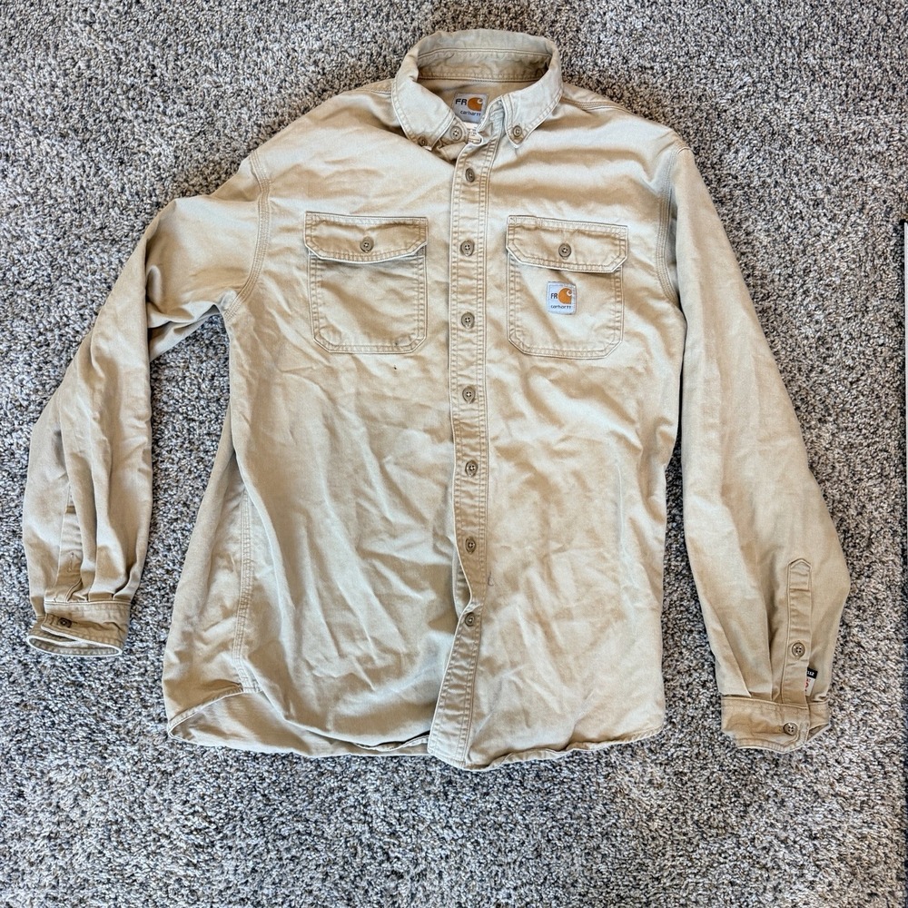 Carhartt Flame Resistant Shirt Men's Medium  Button Long Sleeve